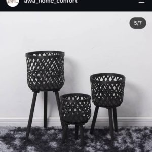 Pot de fleur décoratif en bois 3 pièces