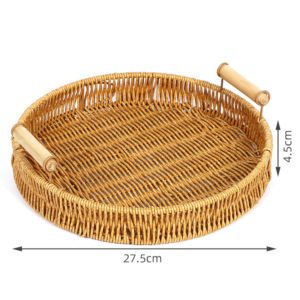 Plateau en rotin tissé
